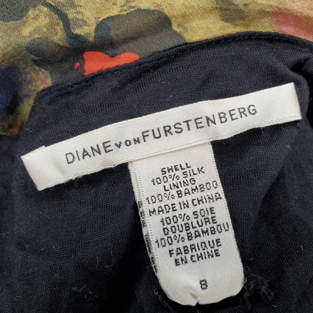 Diane Von Furstenberg Silk Patterned Sleeveless Blouse Top - Picture 4 of 5